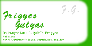 frigyes gulyas business card